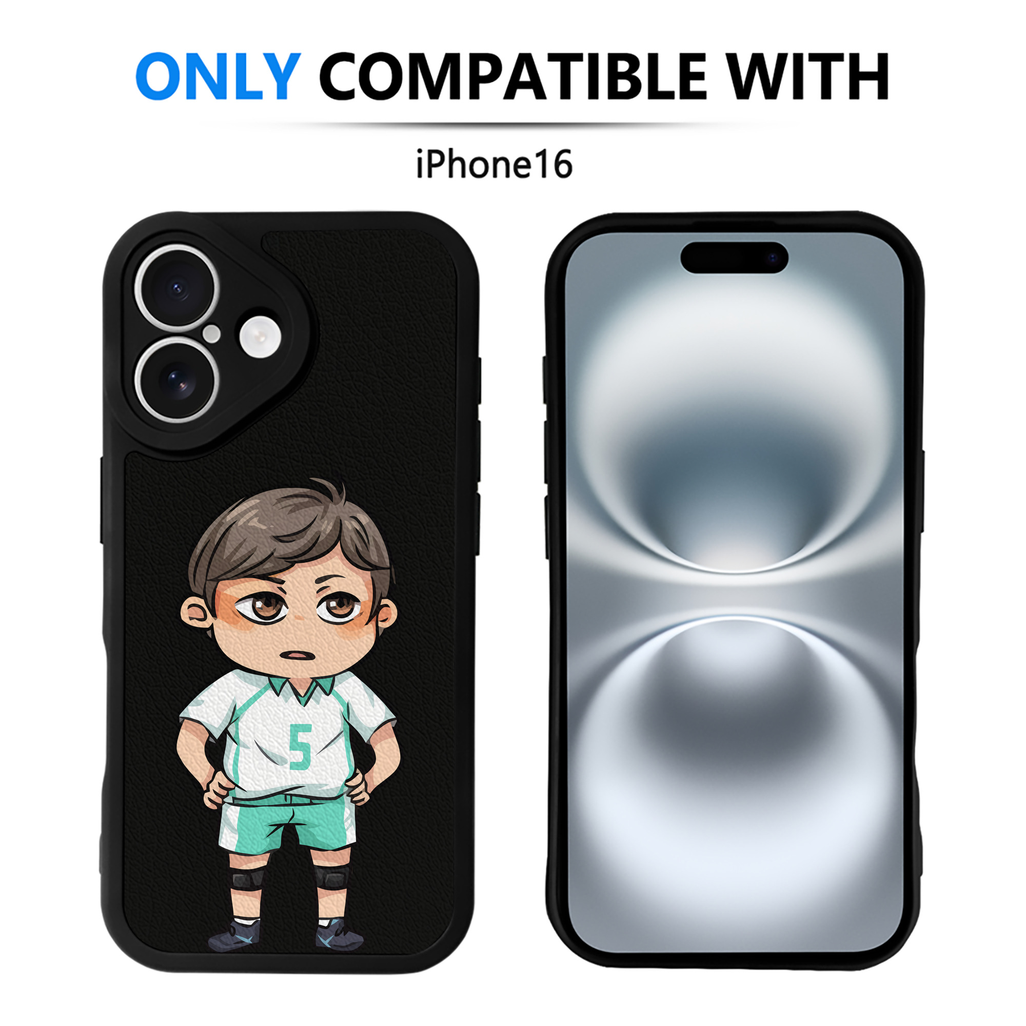 （画像用） ハイキュー!! Haikyu!! 【iPhone 16シリーズ対応】シリコンスマホケース（レザー調） 材質：シリコン